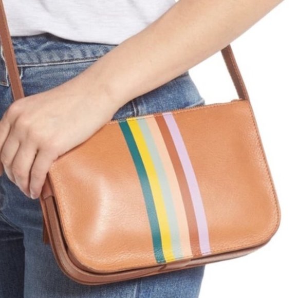 Madewell Handbags - Madewell The Simple Crossbody Bag - Rainbow Stripe - NWT - Rare